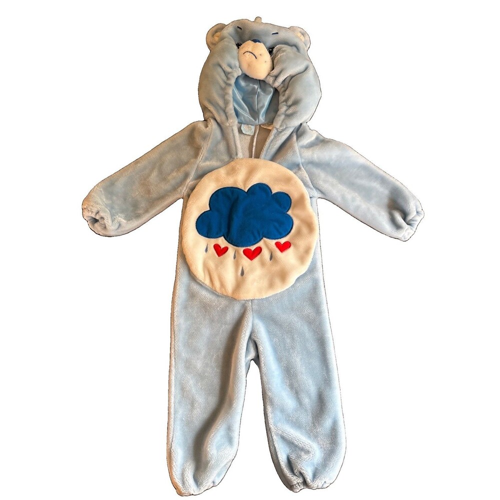 CARE BEARS | 2T-4T Vintage Blue Grumpy Bear Halloween Costume Kid Toddler Warm